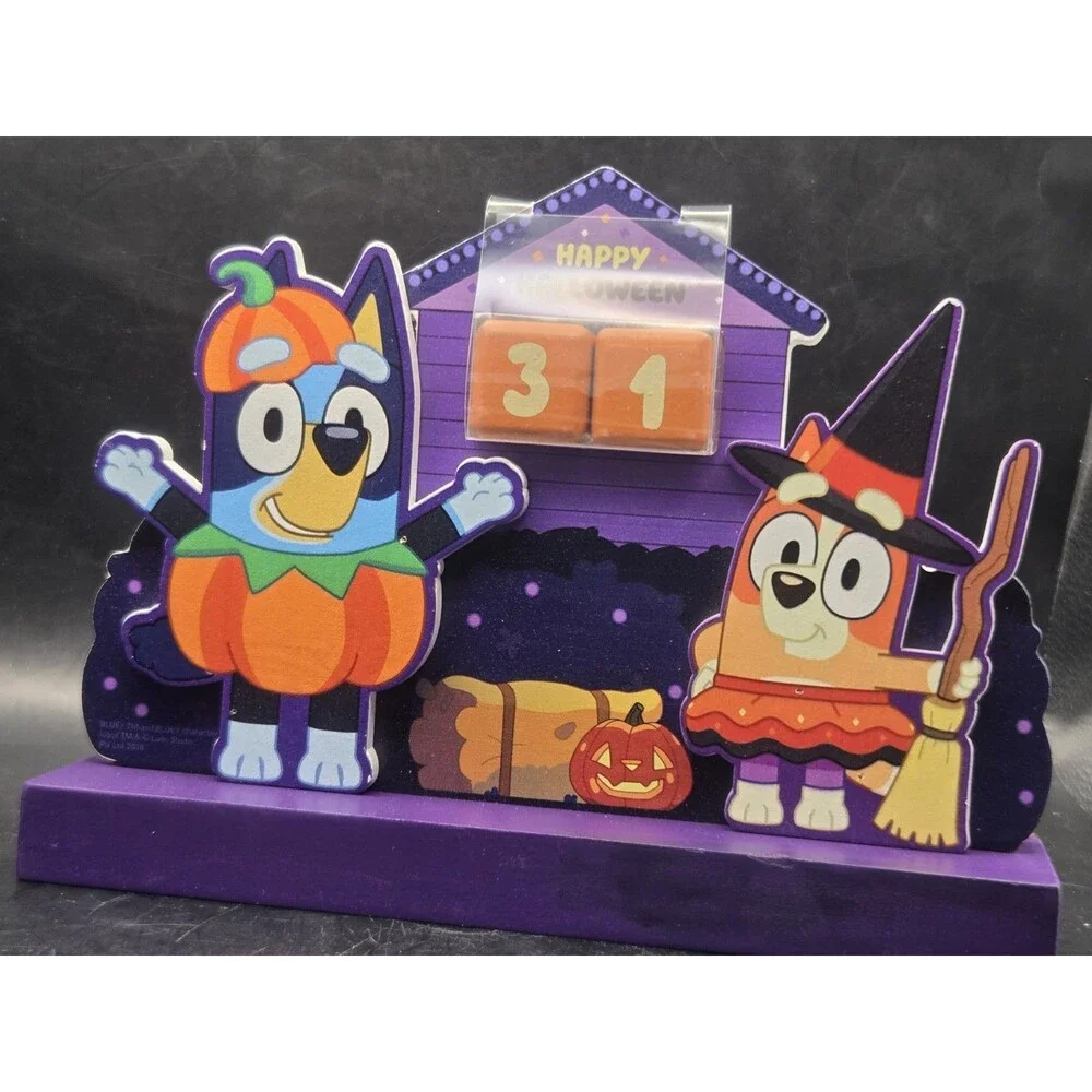 Bluey and Bingo Wooden Halloween Countdown Calendar